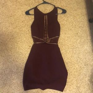 Entry maroon and gold tight dress